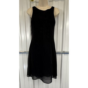 Jump Womens Vintage Black Midi Glitter Sparkle Dress‎ Vtg 90s Y2k Size 5/6